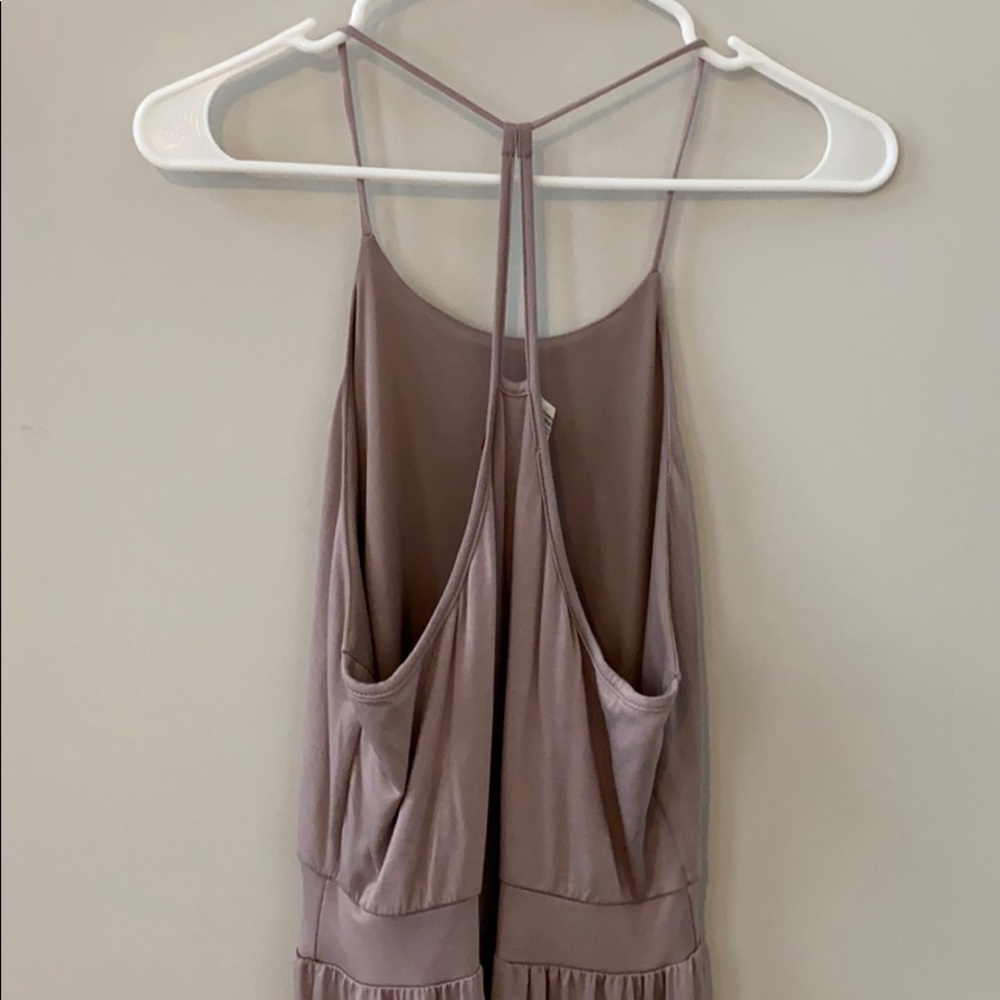 Silvergate Taupe/Coral/Pink Trapeze Maxi Dress Size Large - Picture 2 of 11